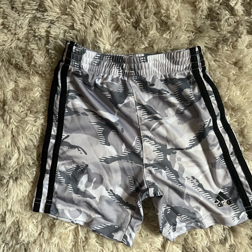 Adidas Gray Athletic Shorts with Camouflage Design